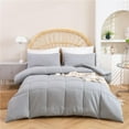 thumbnail image 1 of DBOZE Cotton Blend Bed in a Bag 5 Pieces Comforter Sets, All Season bedding Sets with Comforter, Flat Sheet, Fitted Sheet and Pillowcases(Silver Gray,Oversize King), 1 of 5