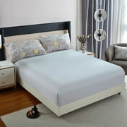 DBOZE Extra Deep Pocket Fitted Sheet Fits 18 to 24 inches, Soft Double Brushed Fitted Bottom Sheet Only, Queen, Silver Gray