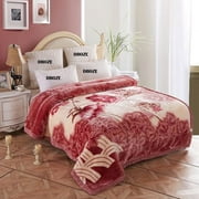 DBOZE Heavy Korean Faux Mink Fleece Blanket, 2 Ply Reversible Silky Soft Plush Warm Weighted the Best Winter Blankets. King Size