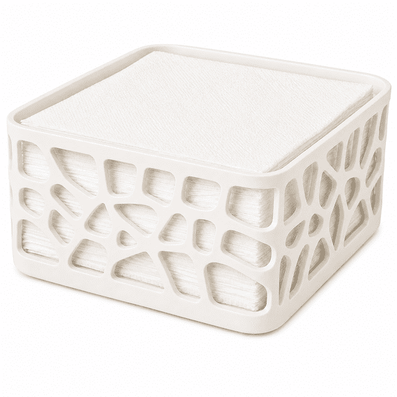 DBOZE Modern Square Napkin Holder for Table, 7.09 Inch Geometric Cutout Paper Napkin Organizer for Kitchen, Dining Table & Countertop, Fits Standard Luncheon Napkins