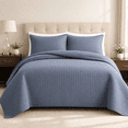 thumbnail image 1 of DBOZE Oversized King 3 Piece Lightweight Quilt Set Soft Cotton Blend Bedspread with Diamond Embroidery Gray, 1 of 8