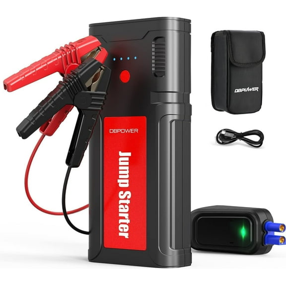 DBPOWER Jump Starter 2750A Peak 76.96Wh Portable Car Jump Starter (Up to 10L Gas/8L Diesel Engine) 12V Auto Battery Booster Pack with Smart Clamp Cables, Quick Charger, LED Light Jump Box