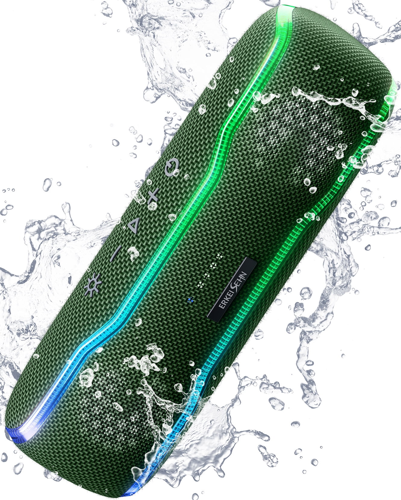 Heysong Portable Bluetooth Speaker, Wireless Outdoor Speakers, Ipx7 Waterproof, 40H Playtime, TF Card, Loud Stereo Sound for Bea