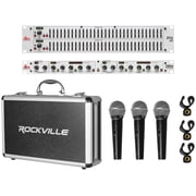 DBX 231S Dual 31 Band Graphic Equalizer Audio Rack Mount EQ+Compressor+3 Mics