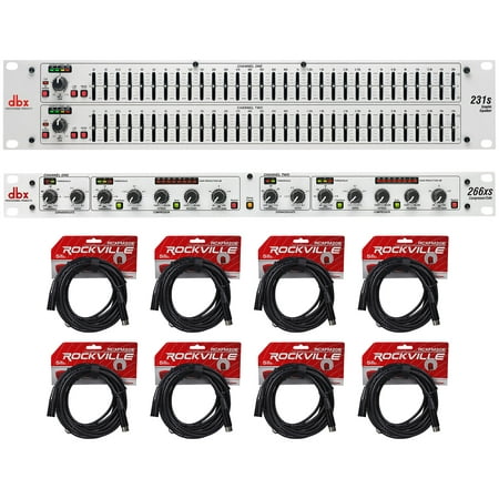 DBX 231S Dual 31 Band Graphic Equalizer Audio Rack Mount EQ+Compressor+Cables