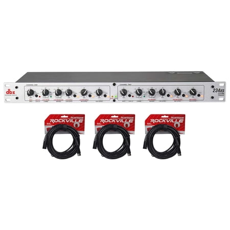 DBX 234XS Rack Mount Stereo 2/3/4-Way Crossover Pro Audio Sound Processor+Cables