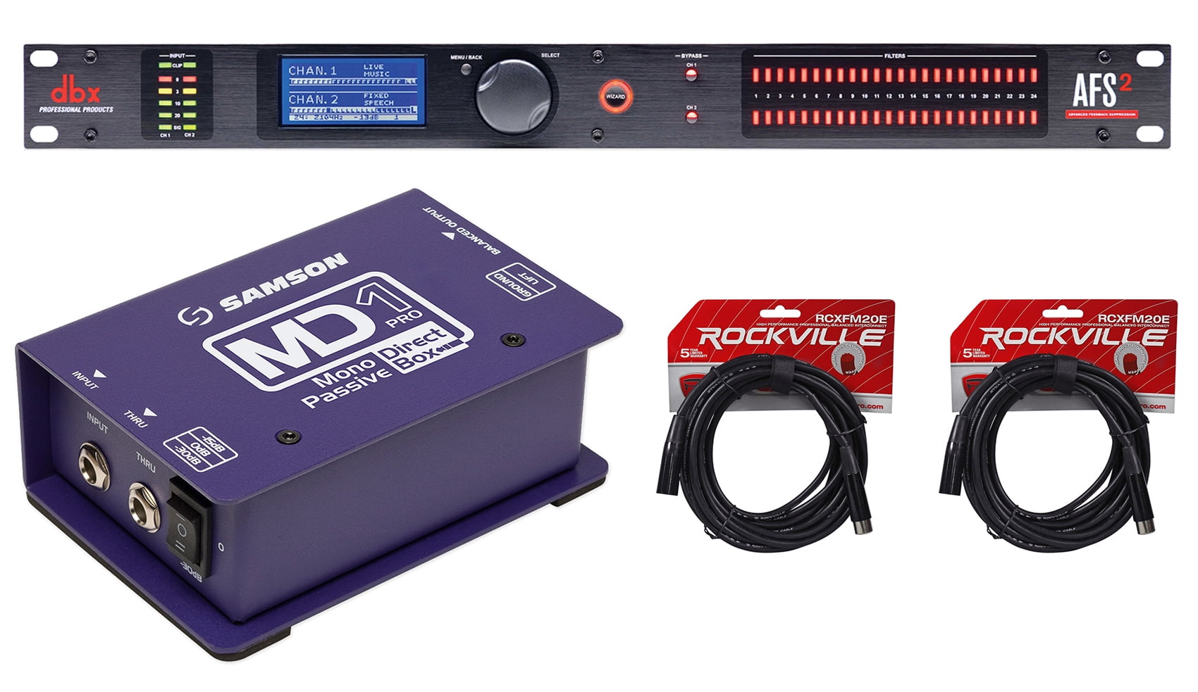 DBX AFS2 Dual Channel Advanced DSP Feedback Suppression Processor+
