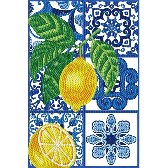 Diamond Dotz Citrus Tiles Diamond Painting Kits for Adults - Kitchen Diamond Art Kits a Relaxing Creative Craft Kit with Dotz Gems 11.8x7.9