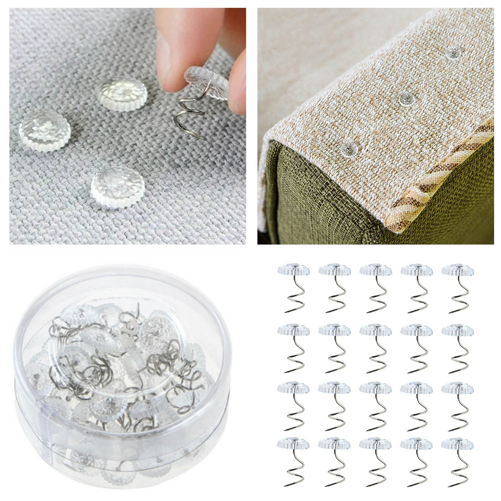 DBYLXMN 20PC Clear Head Liner Car Roof Fabric Upholstery Screws