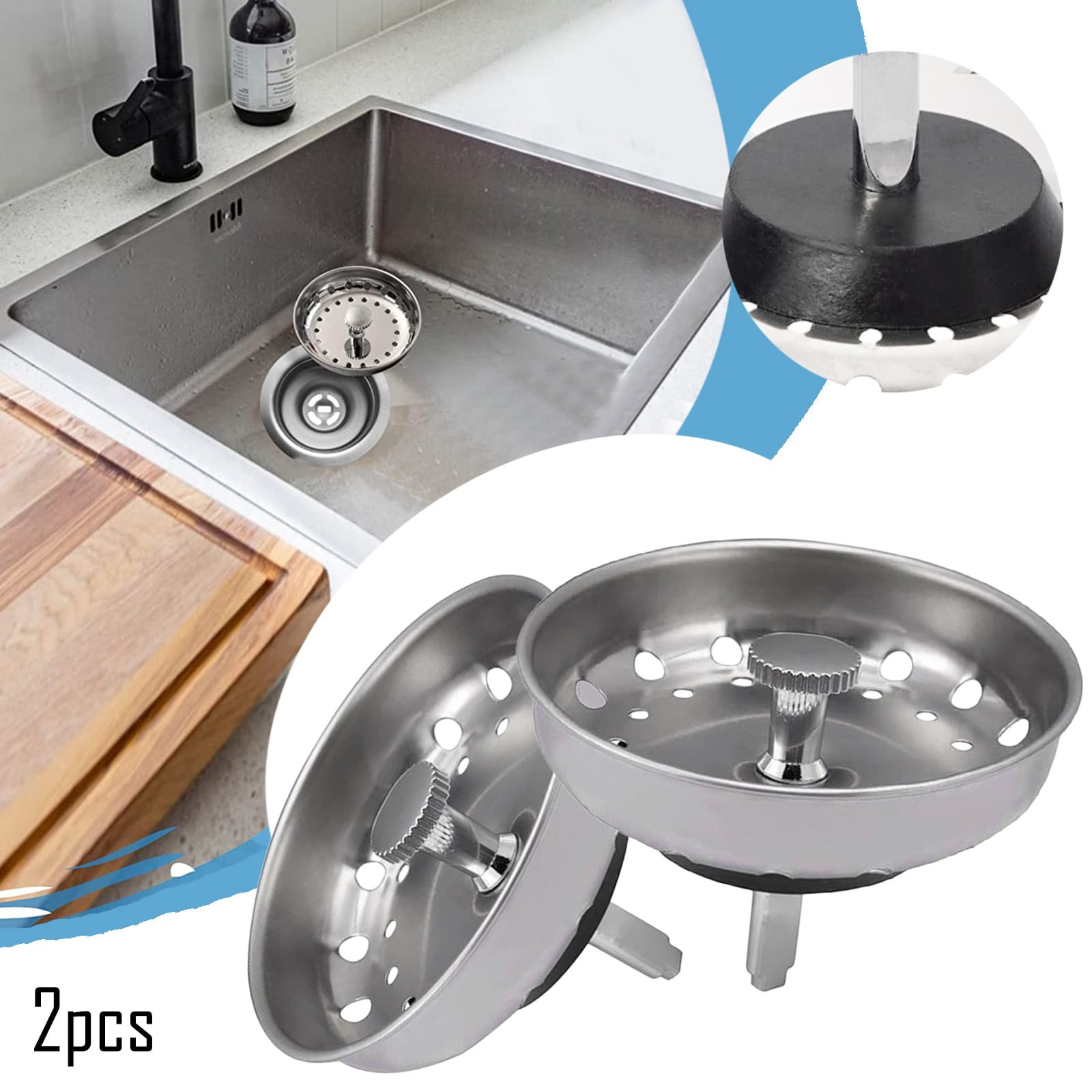 DBYLXMN 2PC Kitchen Strainer And Stopper Combo Spring Clip Replacement