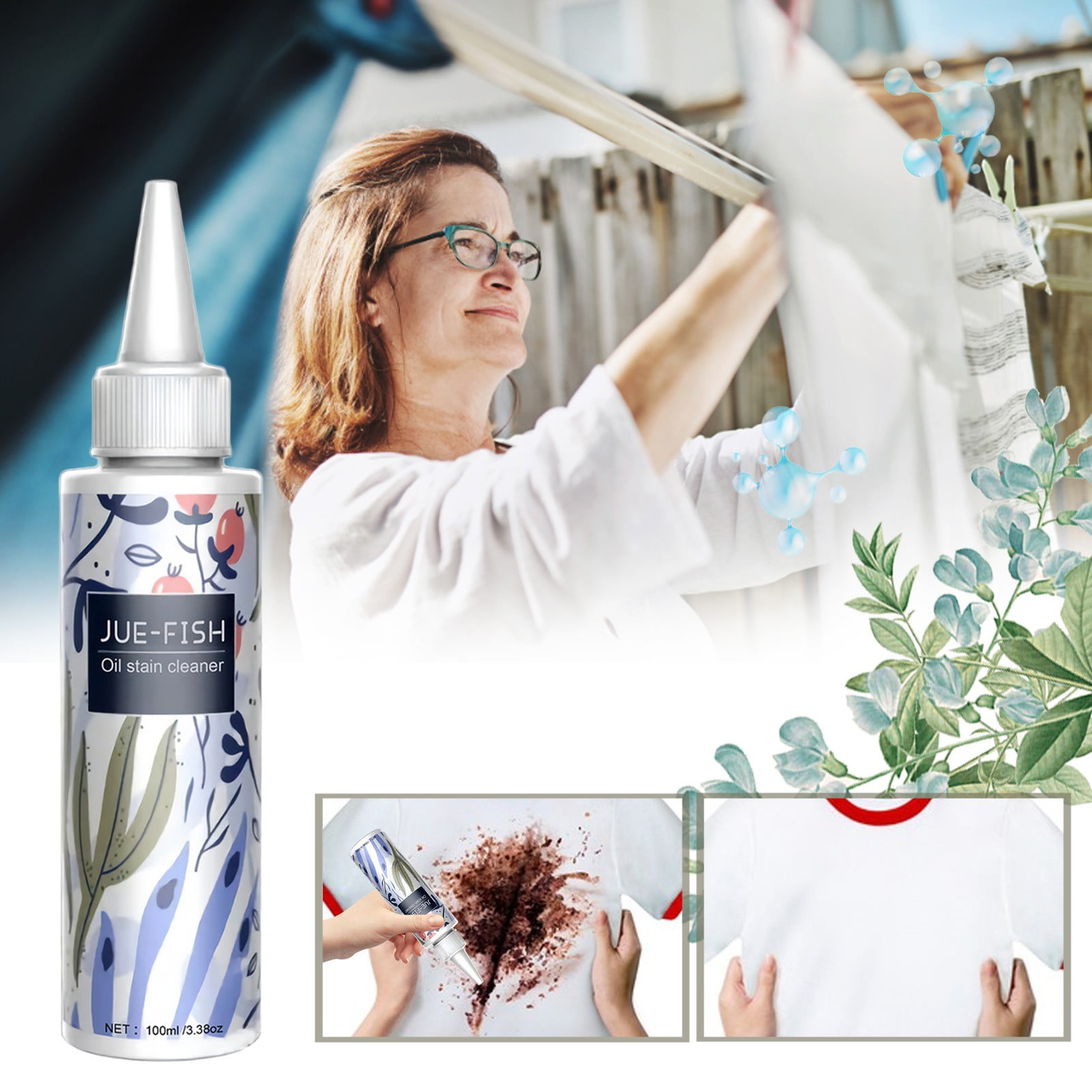 DBYLXMN Clothing Cleaner Clothes Degreasing Decontamination Print