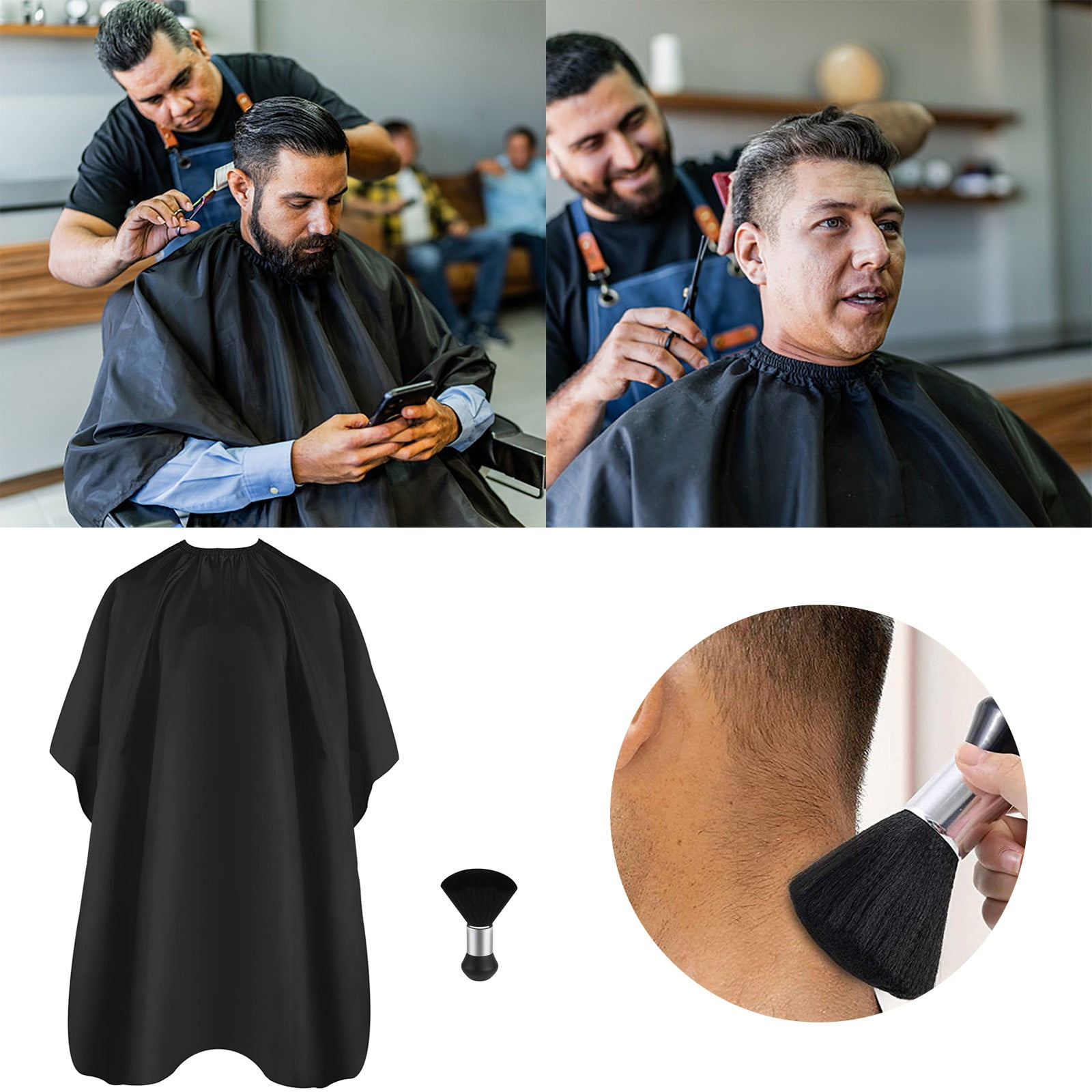 DBYLXMN Hair Cutting Cape With Neck Brush Salon Hair Cape Hair Cutting Accessories (solid Color) 2PCS Heat Cap for Deep Conditioning Natural Hair