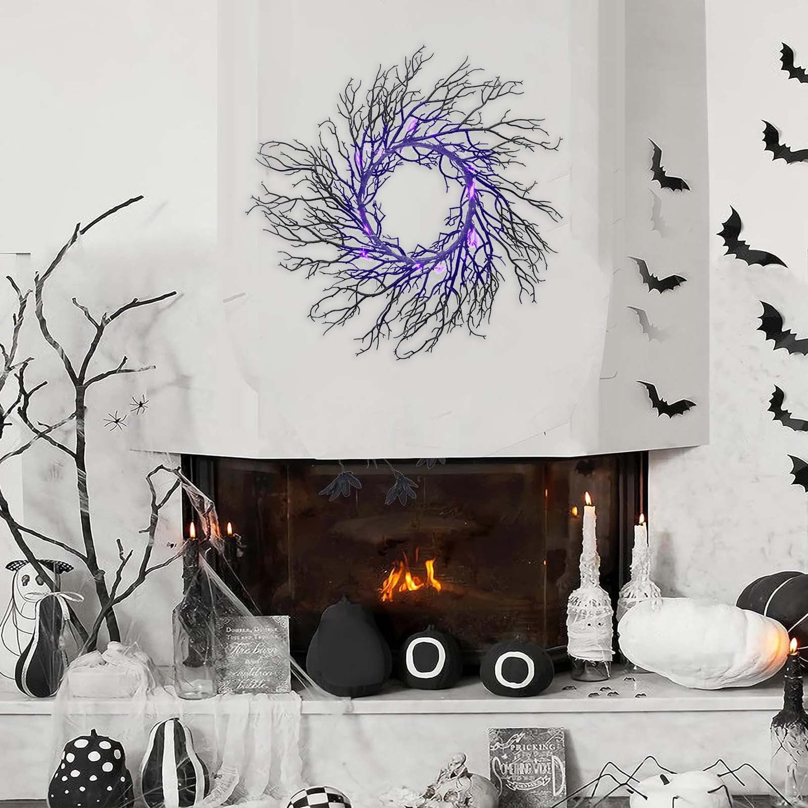 DBYLXMN Light Up Wreath Wreath For Front Door Wreath Battery Operated