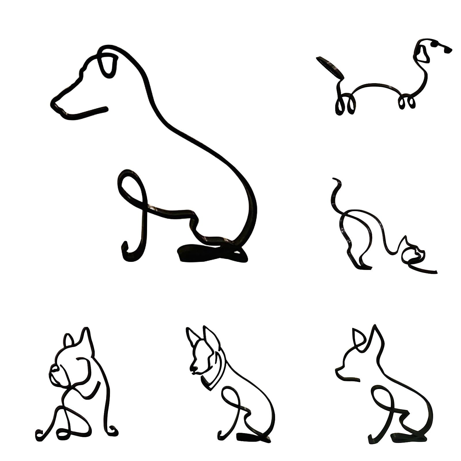 DBYLXMN Resin Statues And Sculptures Dog Minimalist Art Sculpture Metal Decoration