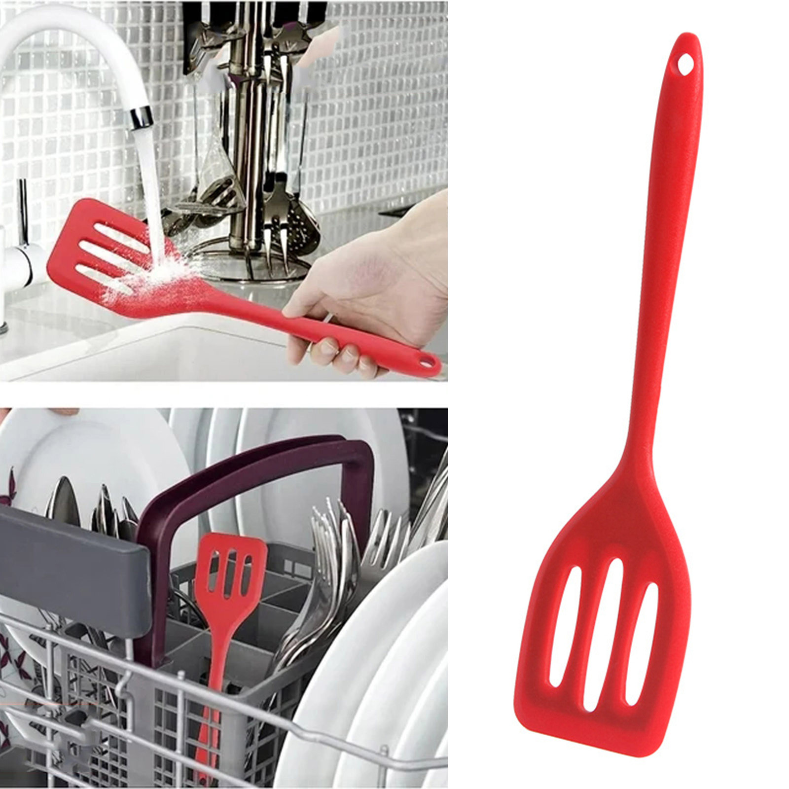 DBYLXMN Small Silicone Turner Heat Slotting Spatula Suitable For Fish