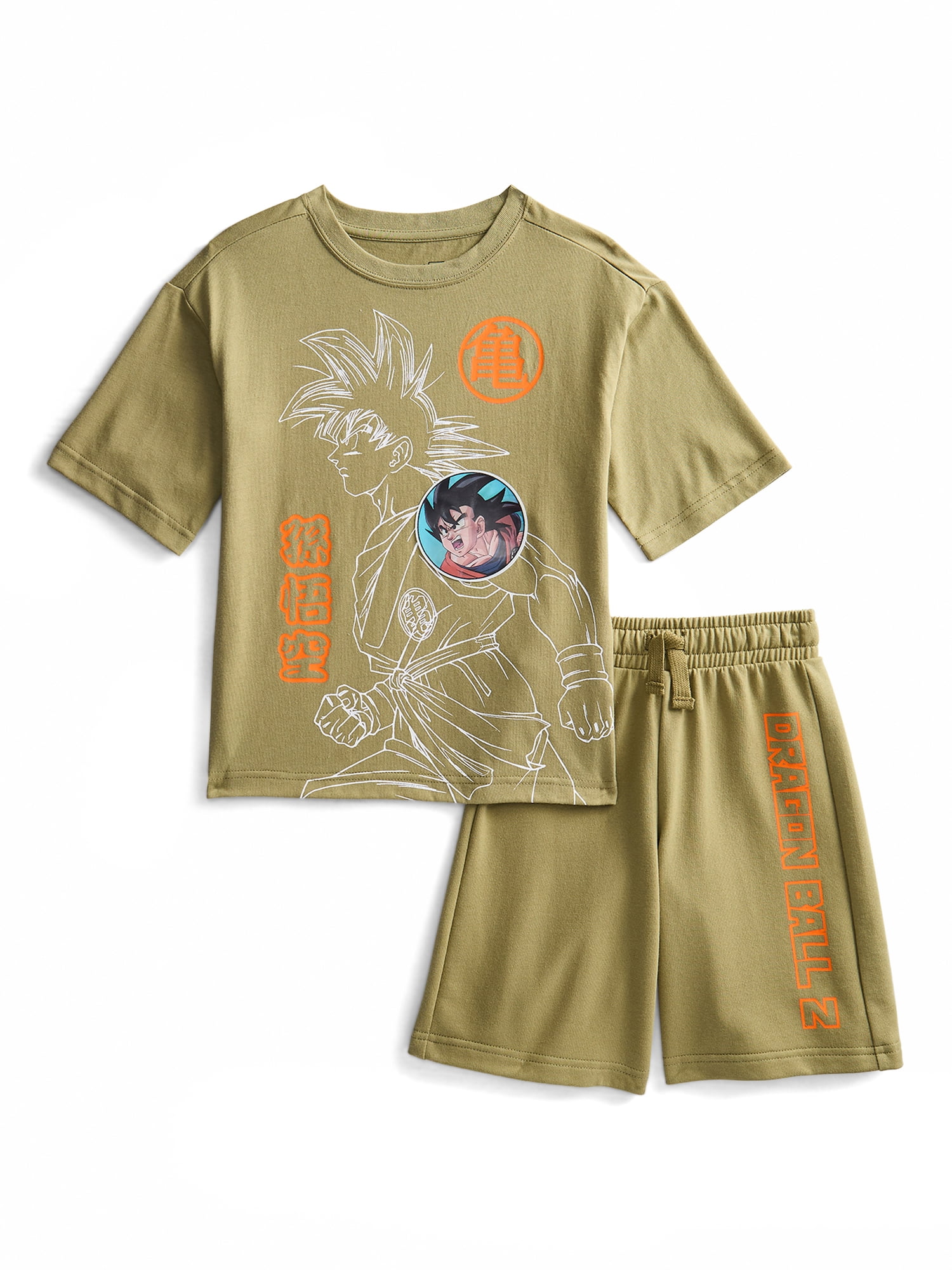 Dragon Ball Z Boys Graphic Tee and Fleece Shorts Set, 2-Piece, Sizes 4 ...