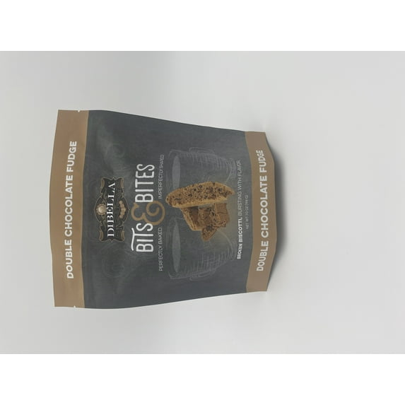 DBbella Biscotti Broken Bits and Bites,Double Chocolate Fudge 7 oz – Same Great Biscotti Just Imperfect Broken Shapes