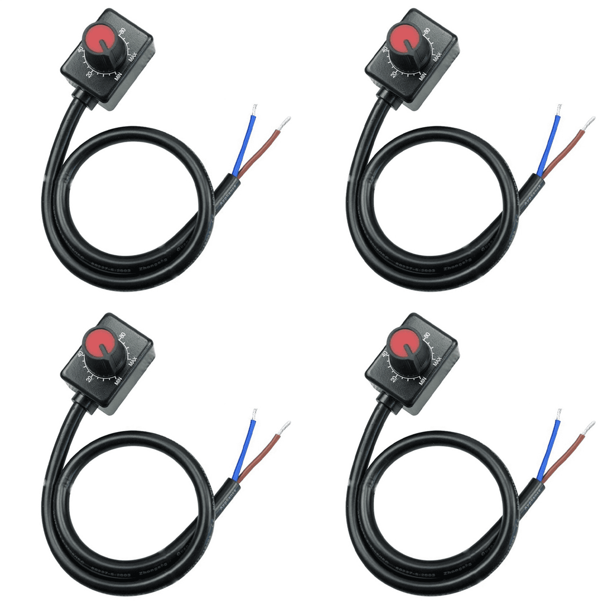 5-Pack DC 0/1-10V Knob LED Dimmer – Mini Rotary Control Switch For Dimmable LED Drivers, Grow Lights & Interior Lighting (Low Voltage PWM)