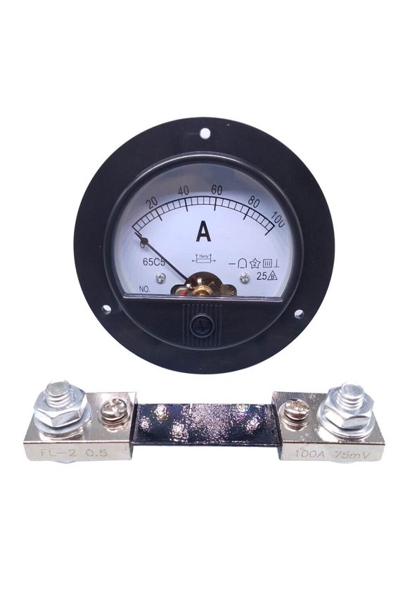 DC 0~100A Analog AMP Current Pointer Needle Panel Meter Ammeter & Shunt