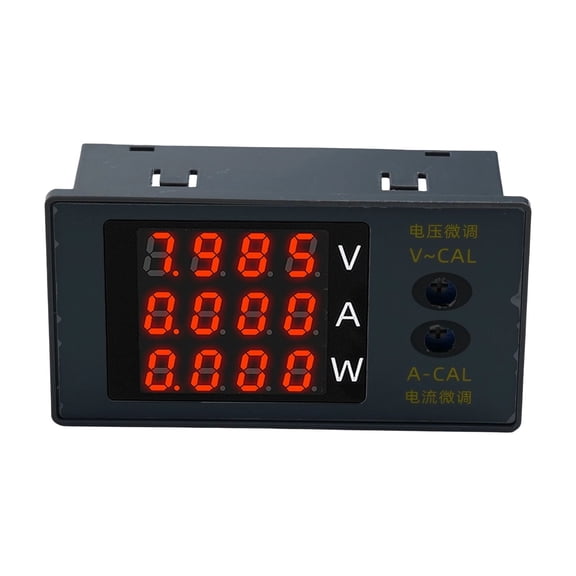 DC 0-100V 10A 1000W Electricity Meter with Digital LED Display, Multifunctional DC Ammeter Voltmeter Power Wattmeter for Real-Time Voltage Current Power Testing and Monitoring, Gray(Red Red Red)