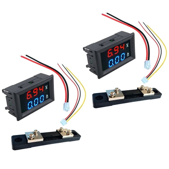 DC 0-100V 50A Voltmeter Ammeter LED-Dual Digital Volt Amp Meter Gauge W/ Shunt US