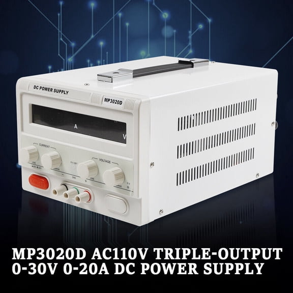 DC 0-30V 0-20A Lab 60Hz AC 110V Portable Adjustable Regulated DC Power Supply