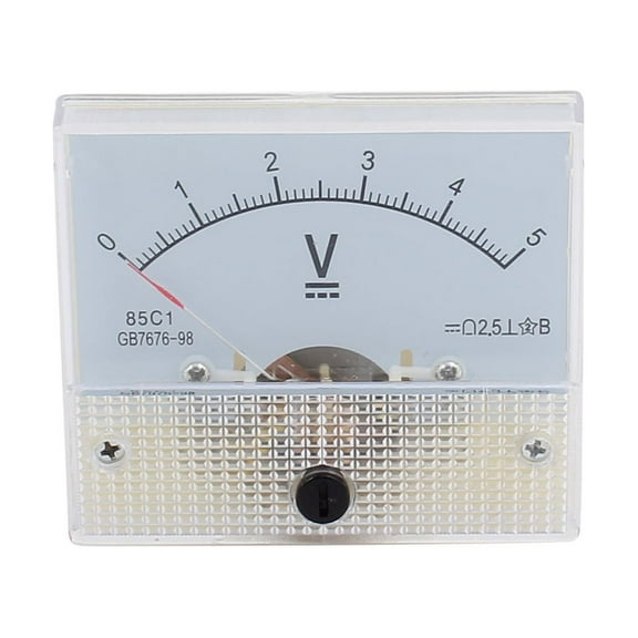 /DC 0-5V Fine Tuning Dial Panel Analog Voltage Meter Voltmeter Class 2.5