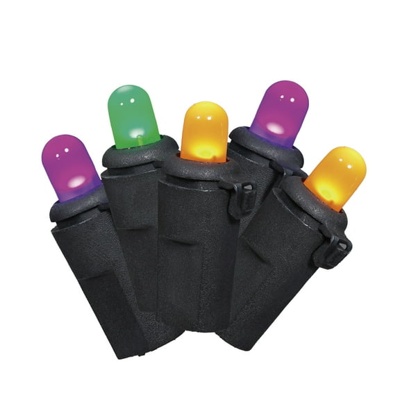 Multicolor Lights, 100CT, LED Frosted Dome, 19ft, Halloween Indoor/Outdoor, by Way To Celebrate