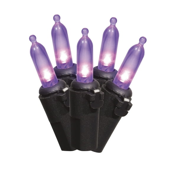 Purple Lights, 100CT, LED Minis, 19.5ft, Halloween Indoor/Outdoor, by Way To Celebrate