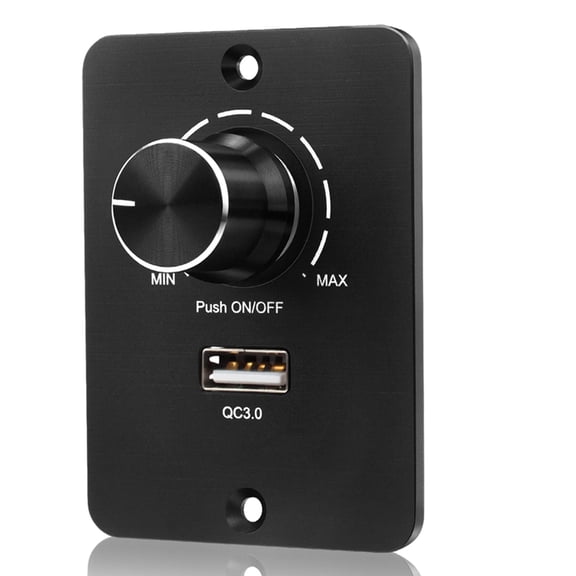 DC 12-24 V LED Dimmer PWM Dimmer Switch, 5 A 3 Wire Dimmer for LED Bulbs with USB Fast Charging QC 3.0 for RV,Boat,Truck