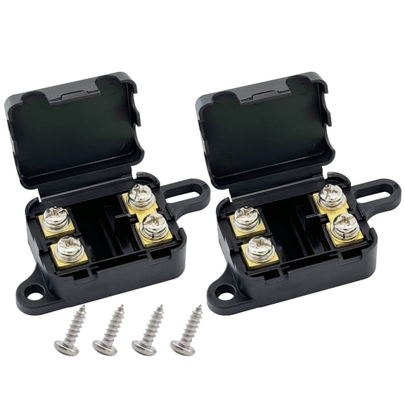 DC 12-24 V Mini ANL Fuses Holder, Ampper 2 Way In-Line MANL Fuse Box for Auto Audio Amplifier Inverter and More (Without Fuse, Pack of 2)