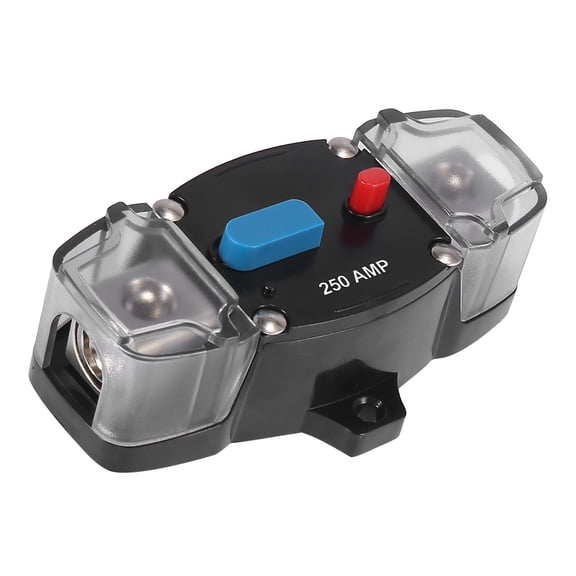 DC 12-24V 250 Amp Circuit Breaker Audio Inline Fuse Holder Protector with Waterproof Cover for Car Truck Boat RV