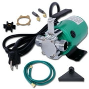 DC 12-Volt 1/10HP 330GPH Battery Powered Mini Portable Electric Utility Sump Transfer Water Pump with Water Hose Kit Black