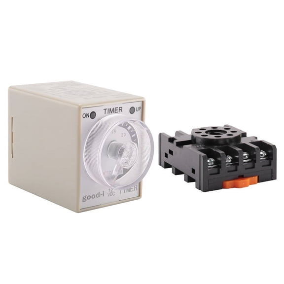 DC 12V 0- 30s Electric Delay Timing Relay DPDT 8P w Base