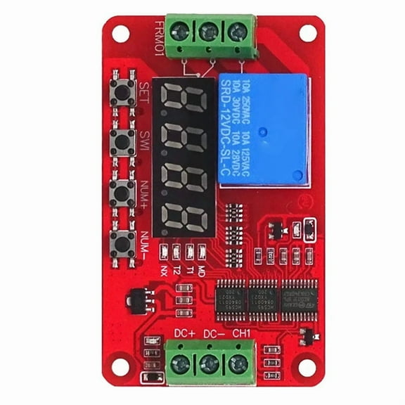 DC 12V 1 Channel Relay Module FRM01 Multifunction Relay Loop Delay Timer Switch Self-Locking Timing Board,1 * FRM01 12V multi-function relay control module