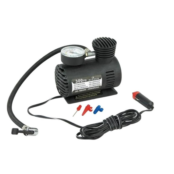 RENACLIPY Compact Tire Inflator Pump for Cars and Bikes, Portable Air Compressor, Black, Easy to Use and