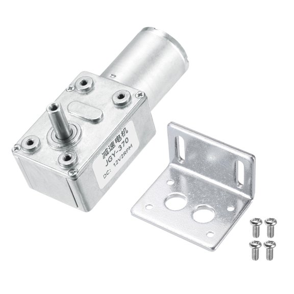 DC 12V 2 RPM Worm Geared Motor 6mm D Shape Shaft High Torque Gear Box