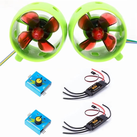 DC 12V-24V 20A Underwater Jet Boat Thruster Engine 4 Blade CW CCW Motor for DIY RC Robot Nest Boat Submarine