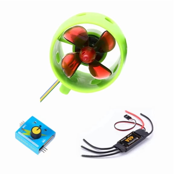 DC 12V-24V 20A Underwater Jet Boat Thruster Engine 4 Blade -Propeller Propeller Motor for DIY RC Robot Submarine