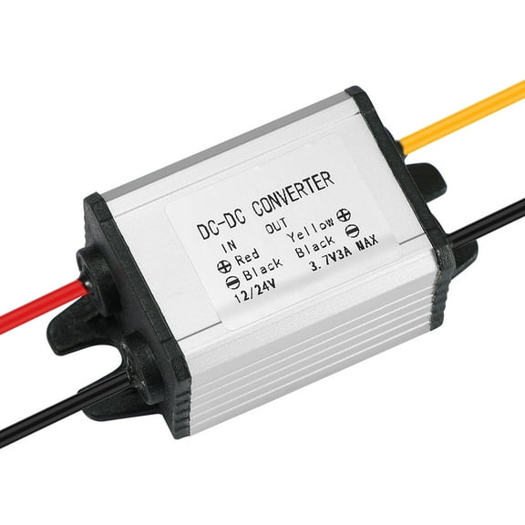 Xdingjiala DC 12V/24V to 3.7V Voltage Converter DC 8-30V to 3.7V 3A 11.1W MAX Waterproof Buck Converter Module Step-Down Voltage Transformer for Drones, Trucks, Surveillance Systems, Etc