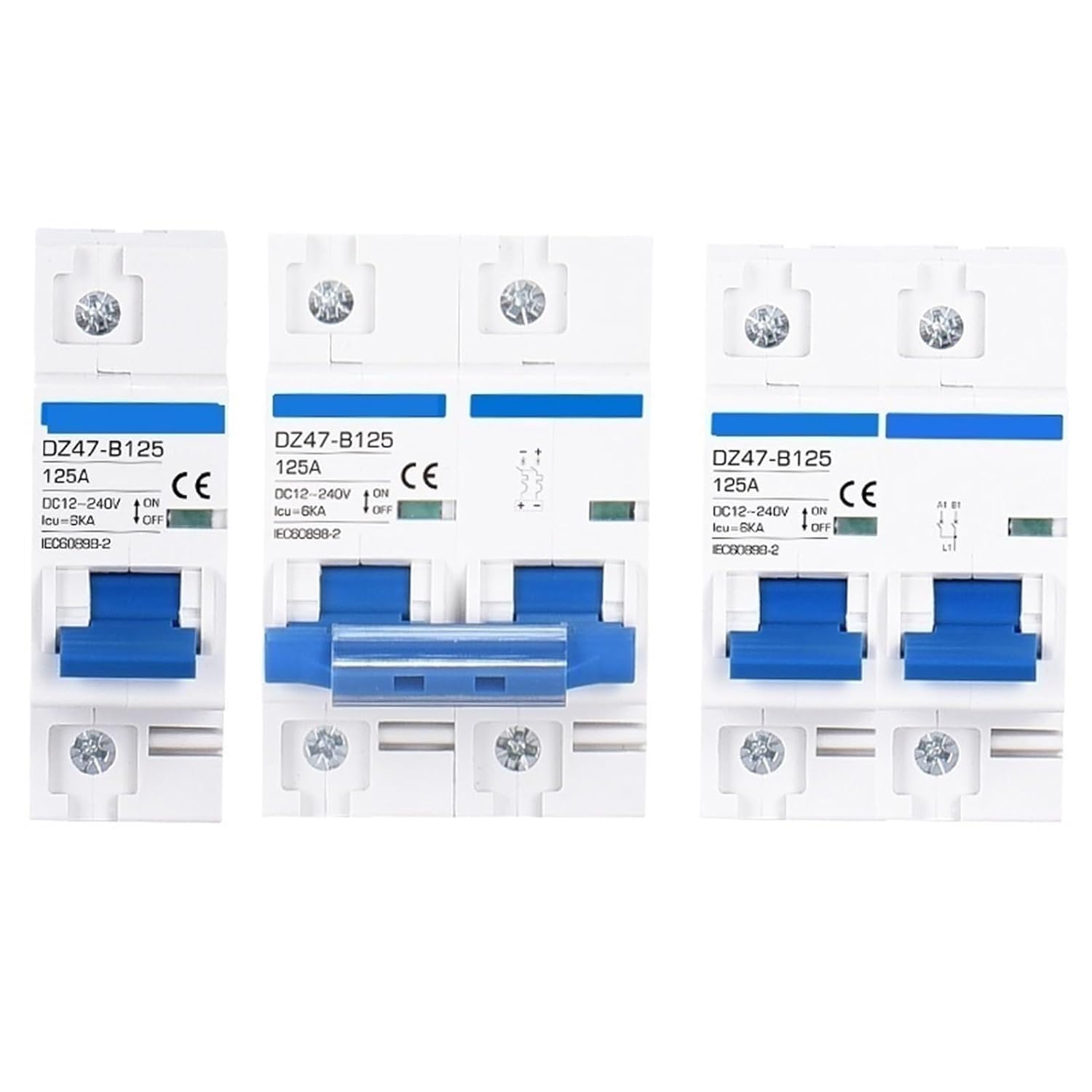 DC 12V 24V 36V 48V 72V Protector 80A 125A 63A 1P 2P Breaker Short