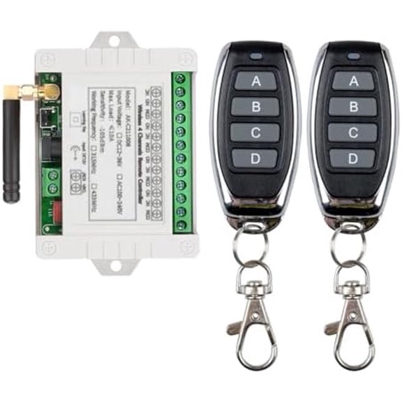 DC 12V 24V 36V 4CH Remote Control  433Mhz 10A  Remote Control  for Garage Door, , Industrial Control, Household Control . 2 Transmitter 1 Receiver
