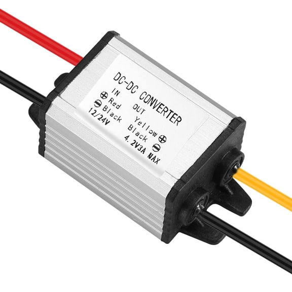 DC 12V/24V to 4.2V 3A Buck Converter, DC 8-30V to 4.2V 3A 12.6W Step-Down Converter, Regulated Power Module for Robotics, Motors, Automotive Field, LEDs, etc