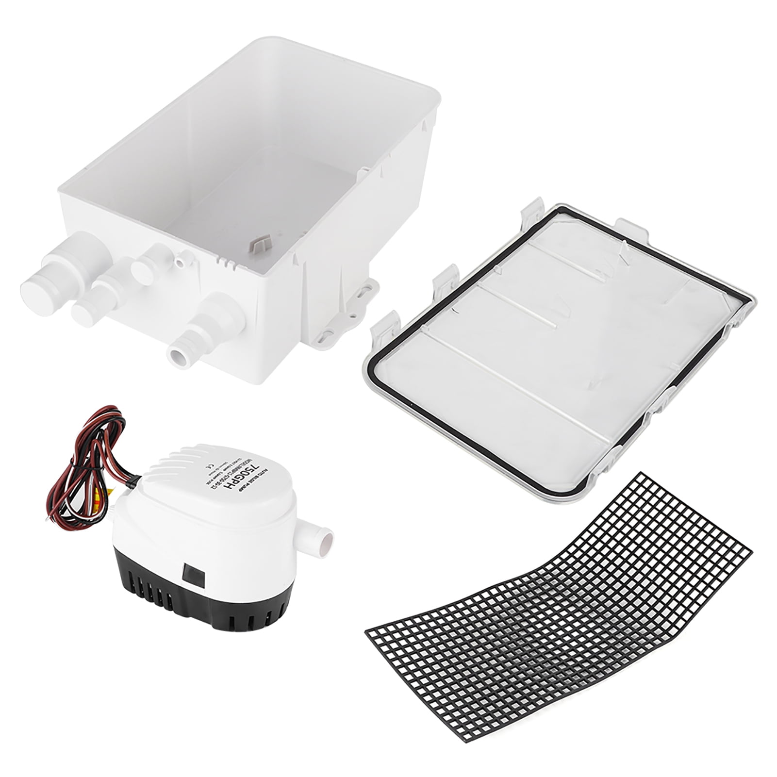 DC 12V/24V 750GPH Shower Sump Pump Automatic Switch Bilge Drain Box