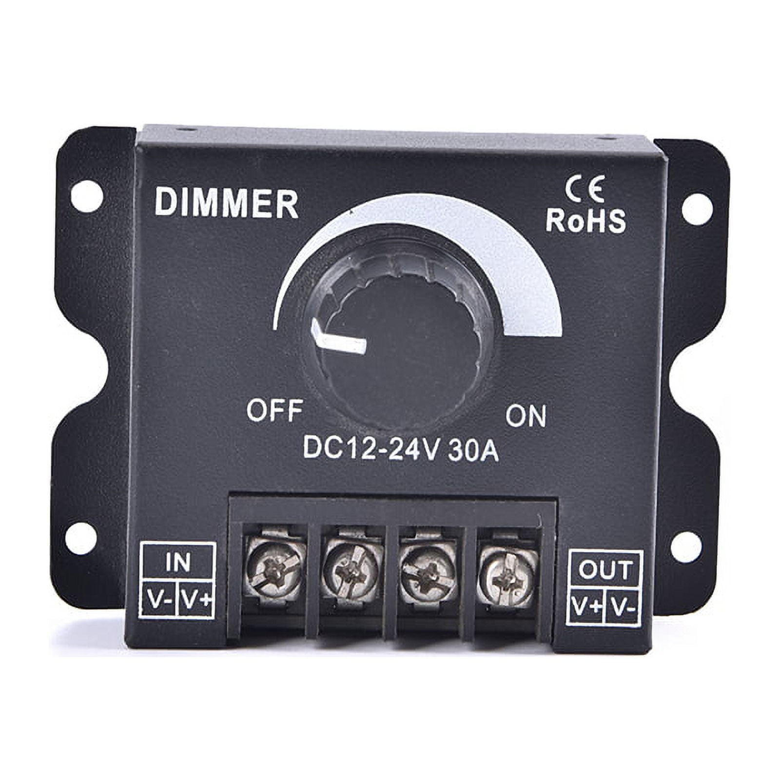 DC 12V 24V LED Dimmer Switch 30A 360W Voltage Regulator Adjustable