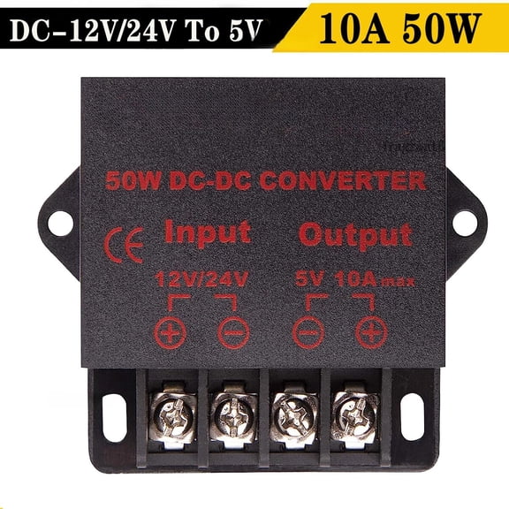 DC 12V 24V to 5V 10A Step Down Converter Adapter Reducer Regulator Transformer