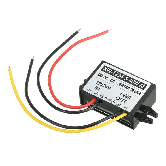 DC 12V 24V to DC 5V 8A 40W Power Converter Regulator Plastic for LED System