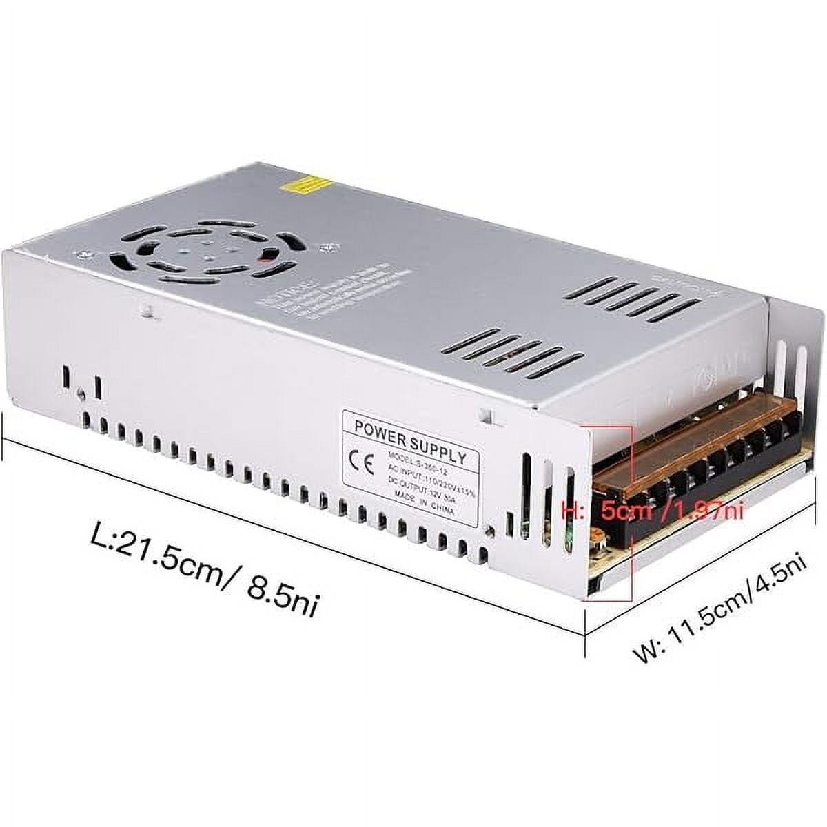 DC 12V 30A Power Supply 360W Universal Regulated Switching AC to DC ...