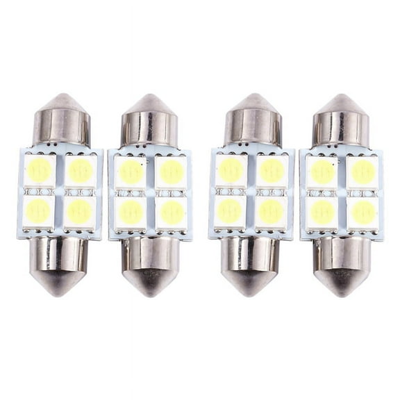DC 12V 31mm 4 5050 SMD Car Interior Dome Festoon LED Light White 4 Pcs,4 x Car LED Lights,White