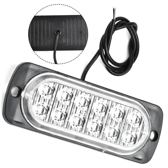DC 12V 36W White 12LED Car Truck Safety Urgent Always Bright Light Lamp
